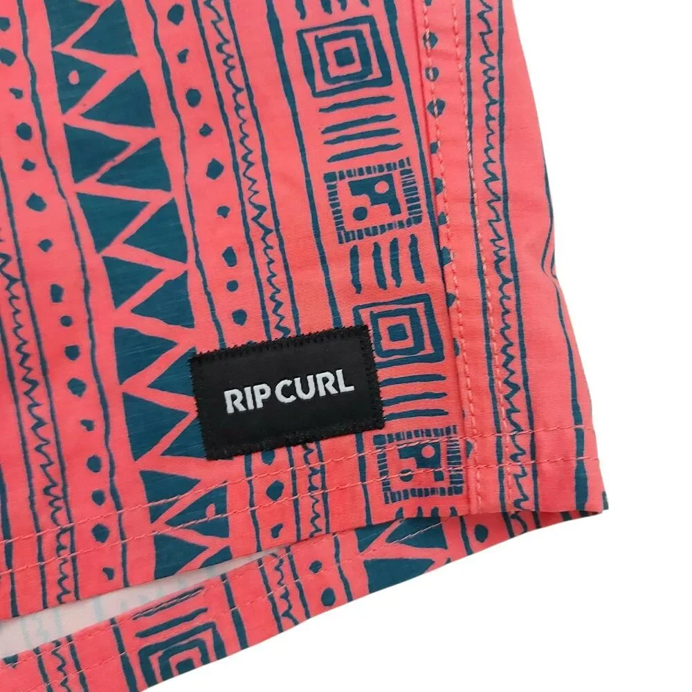 Rip Curl LayDays Board Shorts Mens Medium Pink Tribal Geometric Swim Trunks